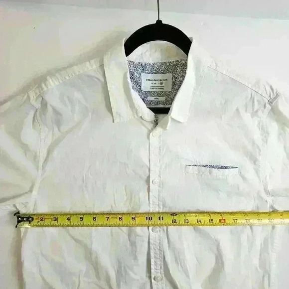 Paper Denim & Cloth Men's Short Sleeve White Shirt Slim Fit Size XL - Picture 5 of 6